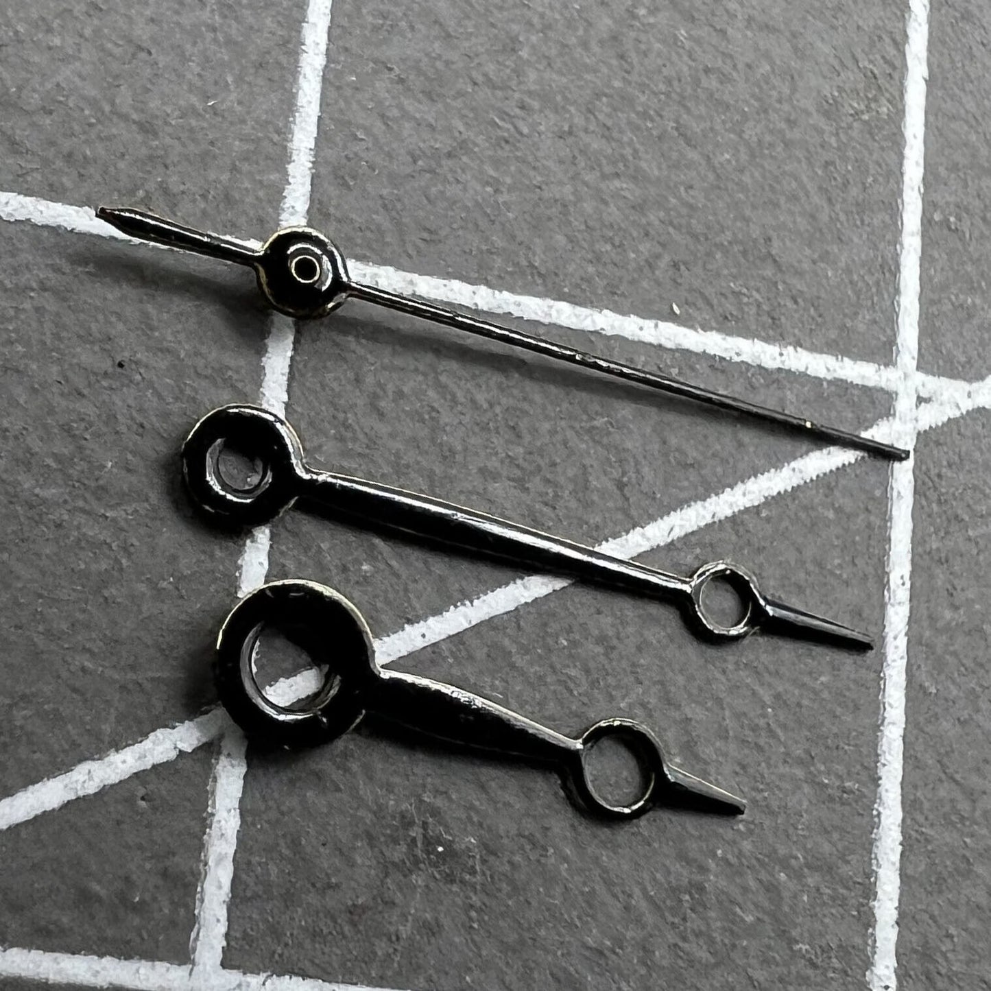 14mm hollow black watch hands set by Miyota, fits 2035 2115 2105 2305 movements, sleek accessory