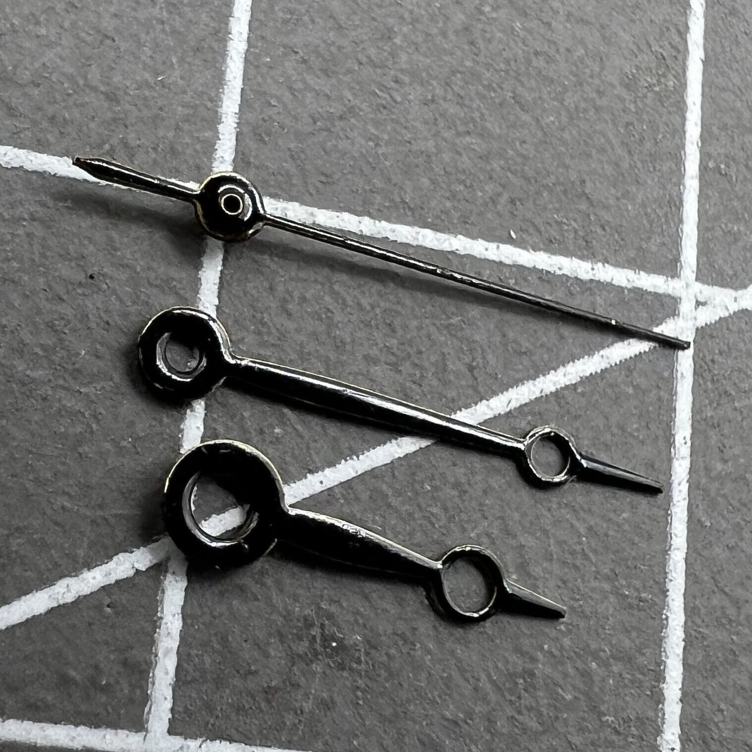 14mm hollow black watch hands set by Miyota, fits 2035 2115 2105 2305 movements, sleek accessory