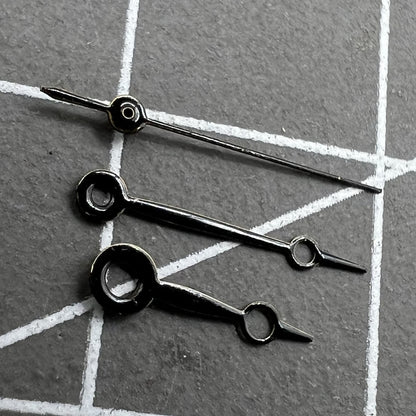 14mm hollow black watch hands set by Miyota, fits 2035 2115 2105 2305 movements, sleek accessory