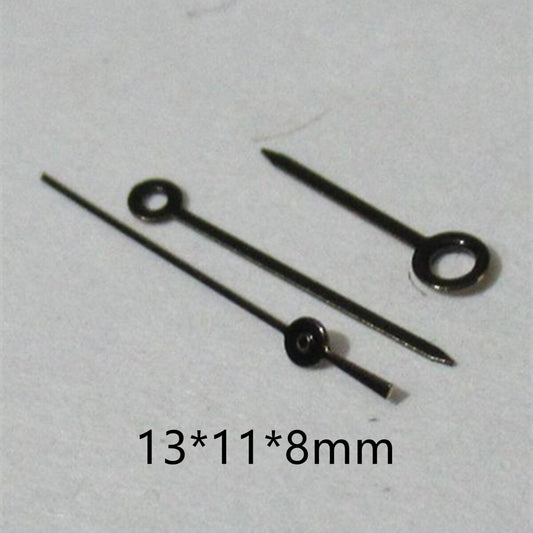 13 mm schwarz lackierter Zeigersatz in Nadelform für Miyota 2035 2115 2105 2305
