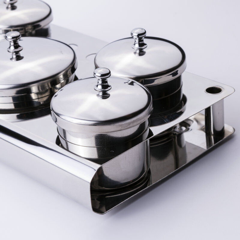 Stainless steel watch oil washing jar set by 5 Jars for precise watchmaker repairs and maintenance.