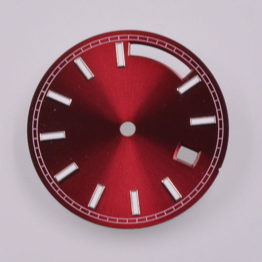 28.5mm Green Lume Silver Trim Nail Red Watch Dial for Seagull ST1644 Movement