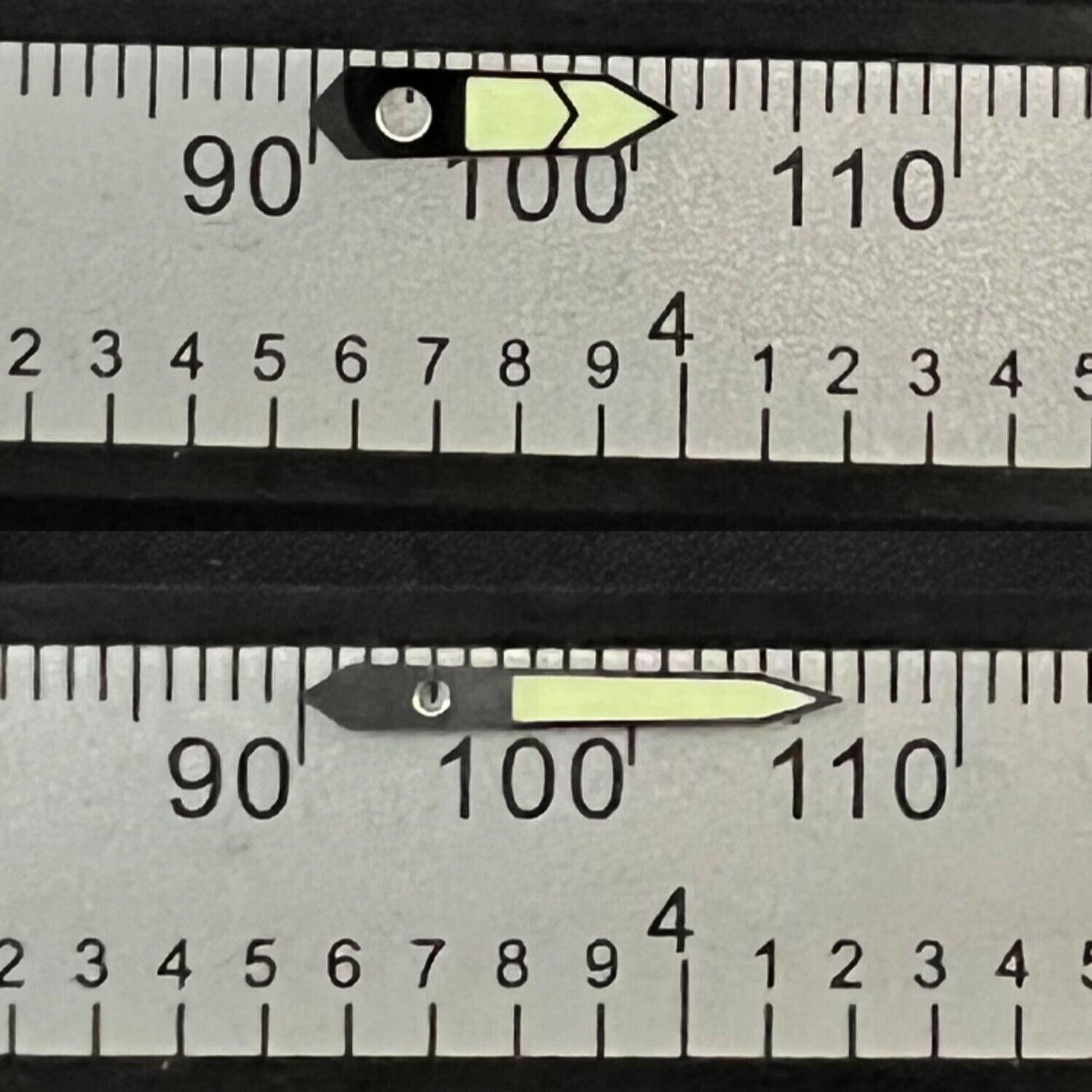 Aiguilles de montre de plongée lumineuses vertes C3 12 mm avec garniture argentée pour SKX/SBBN NH35A/NH36
