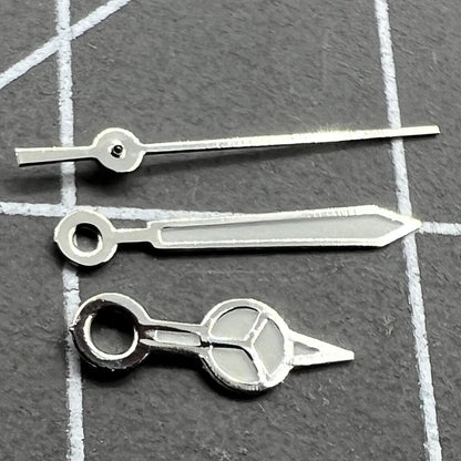 Luminous watch hands set for Miyota 2035 movement, includes 13mm, 11mm, and 8mm sizes.