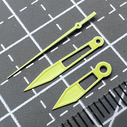 2er Pack Gelbe Zeiger mit Hohlpfeil für Miyota 2315 2035 2036 2115 2305 Uhrwerke