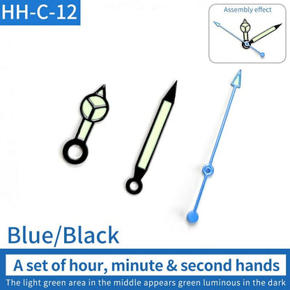 Green Luminous Watch Hands Sets Pins Suitable For Skx007/009 NH35 Movement