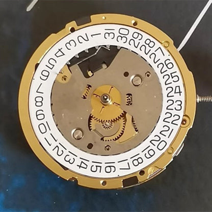 Swiss Made ETA251.471 quartz movement displaying multifunctional watch features with precision timing.