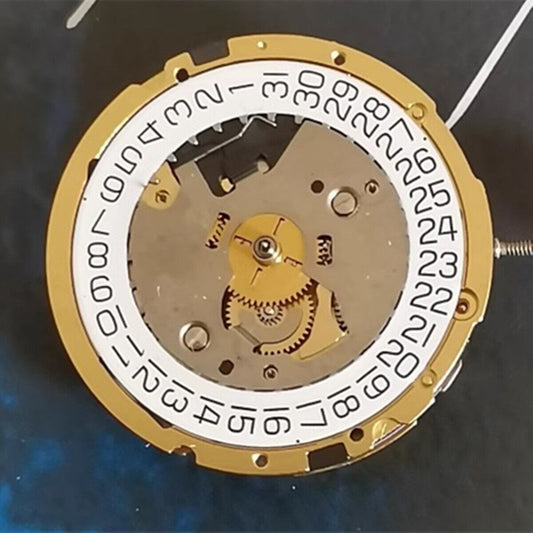 Swiss Made ETA251.471 quartz movement displaying multifunctional watch features with precision timing.