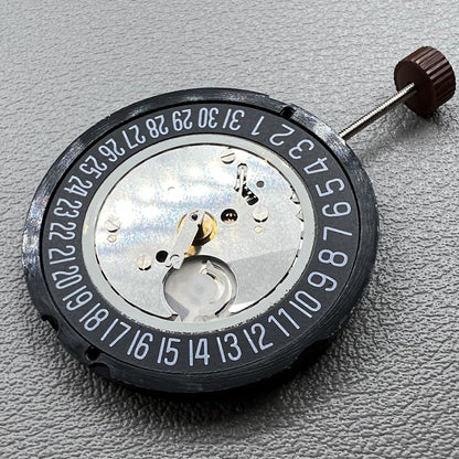 Schweizer Schwarze Scheibe Quarzuhr mit Datum bei 6 Uhr, Ronda 515 Werk, 3-Zeiger Design