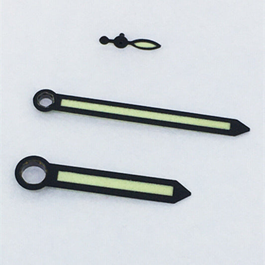 1. Green luminous 3-hand watch hands with black trim for ST3600 and ETA6497 movements.  