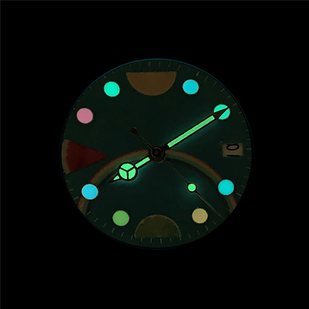 Boîtier de montre lumineux en acier inoxydable 40 mm, verre saphir, bracelet et mouvement NH35 