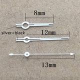 13mm Watch Hands Black+Silver Trim for Seagull ST6 Automatic Mechanical Movement