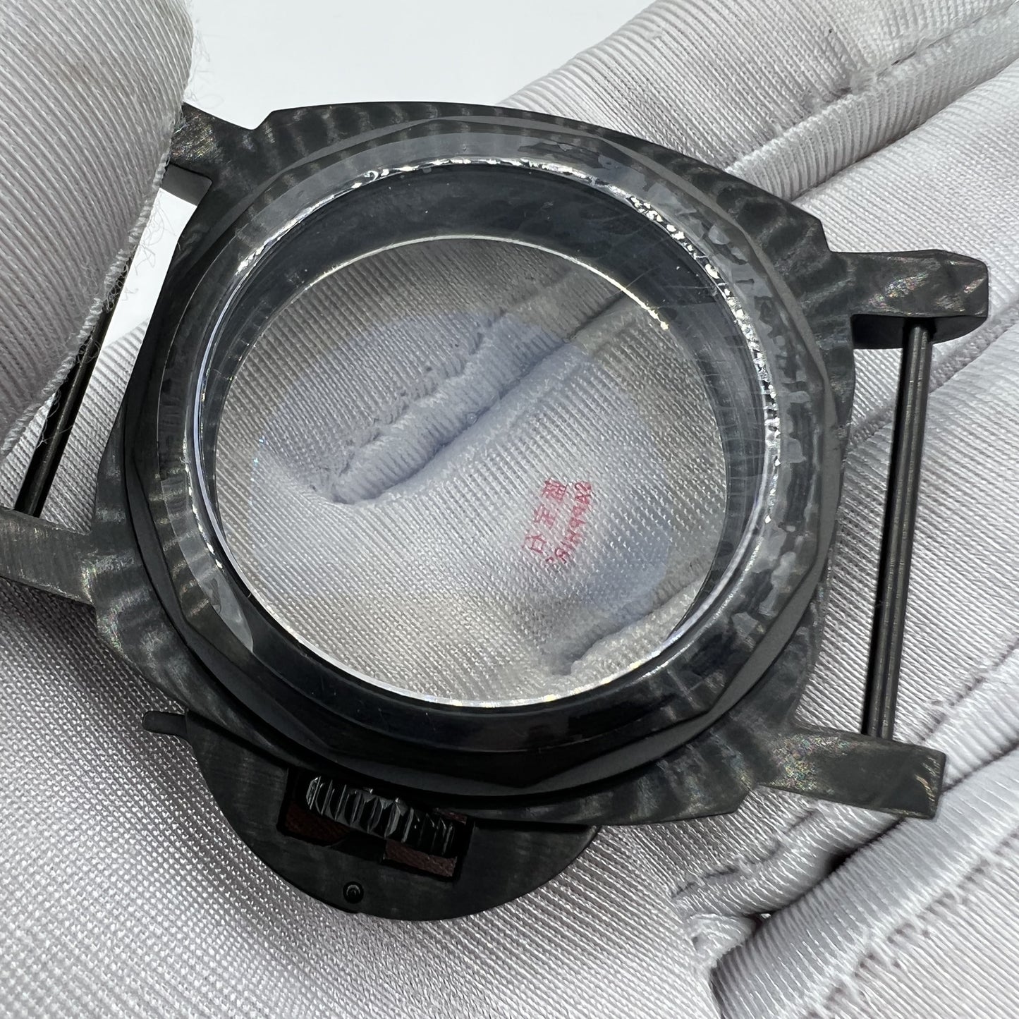 44mm black sapphire 316L watch case by Seagull for ST3600, ST3621, ETA 6497, 6498 models. Durable and sleek.