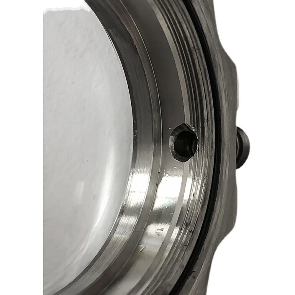 Blue retro 39.5mm stainless steel watch case with acrylic mirror, fits NH35/NH36 movements,.