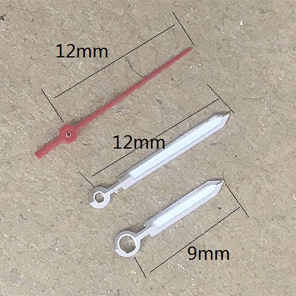 Luminous watch hands for Miyota 2035 quartz movement, enhancing readability in low light.