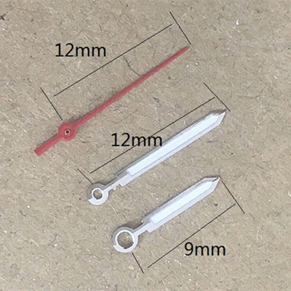 Luminous watch hands for Miyota 2035 quartz movement, enhancing readability in low light.