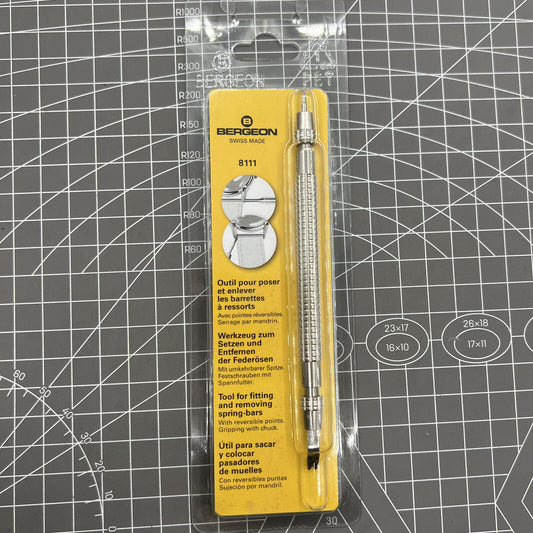 Swiss Bergeon 8111 tool for precise fitting and removing watch spring bars in accessories.