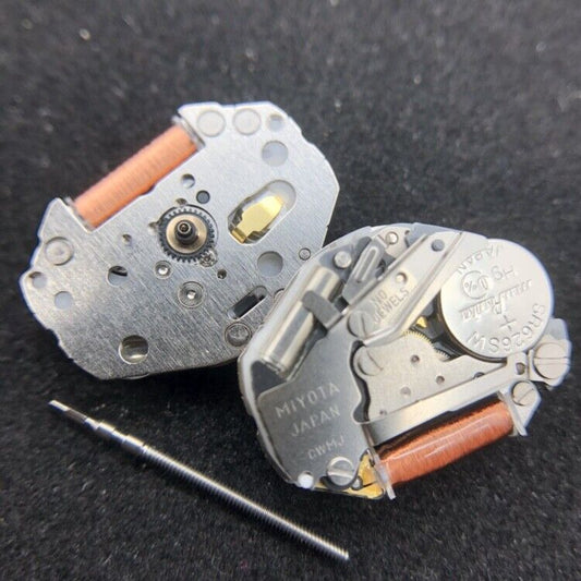 Miyota Citizen 2035 silver quartz movement for watch repair, precise Japanese craftsmanship