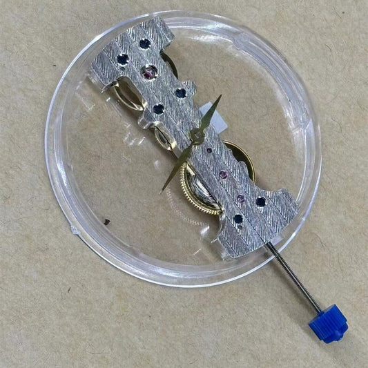 Chinese Strip Shape watch accessory with 2-hand automatic mechanical movement, matte polished finish.