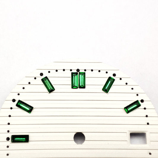 29.8mm Green Imitation Gemstone Nail White Watch Dial for NH35 Movement