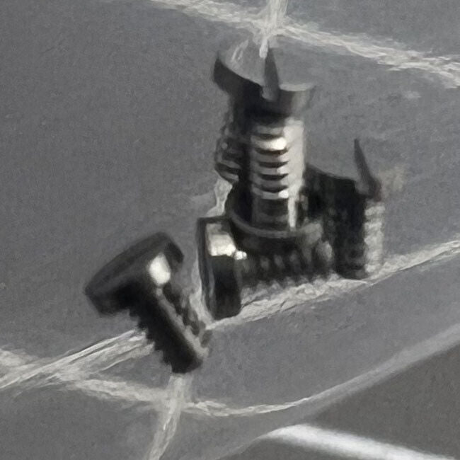 Replacements 3135-5110 durable watch case screws for RLX 3135 movement clamp fittings.