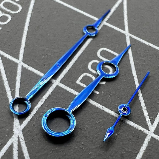 No Lume navy blue watch hands for Seagull ST3600, ST3621, ETA6497, ETA6498 movements.
