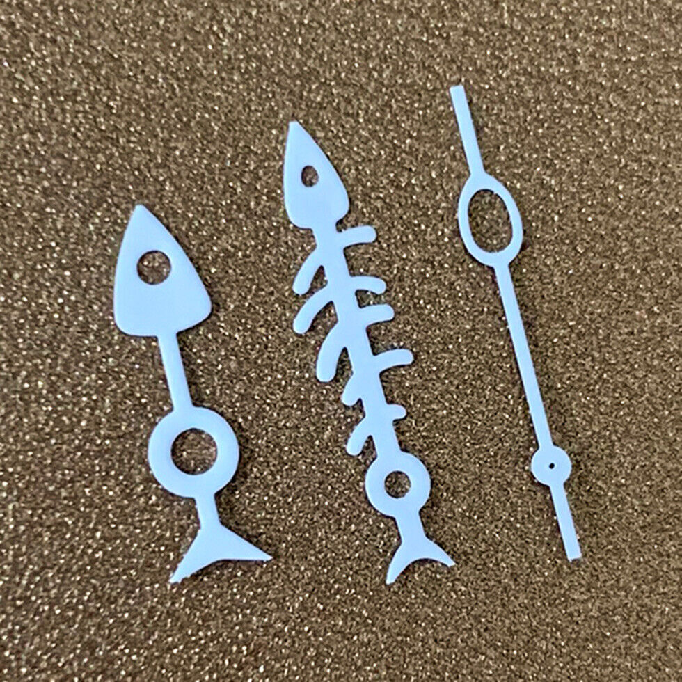 Multicolor Fish Bone watch hands set for NH35 NH36, stylish and precise accessory for watch repairs.