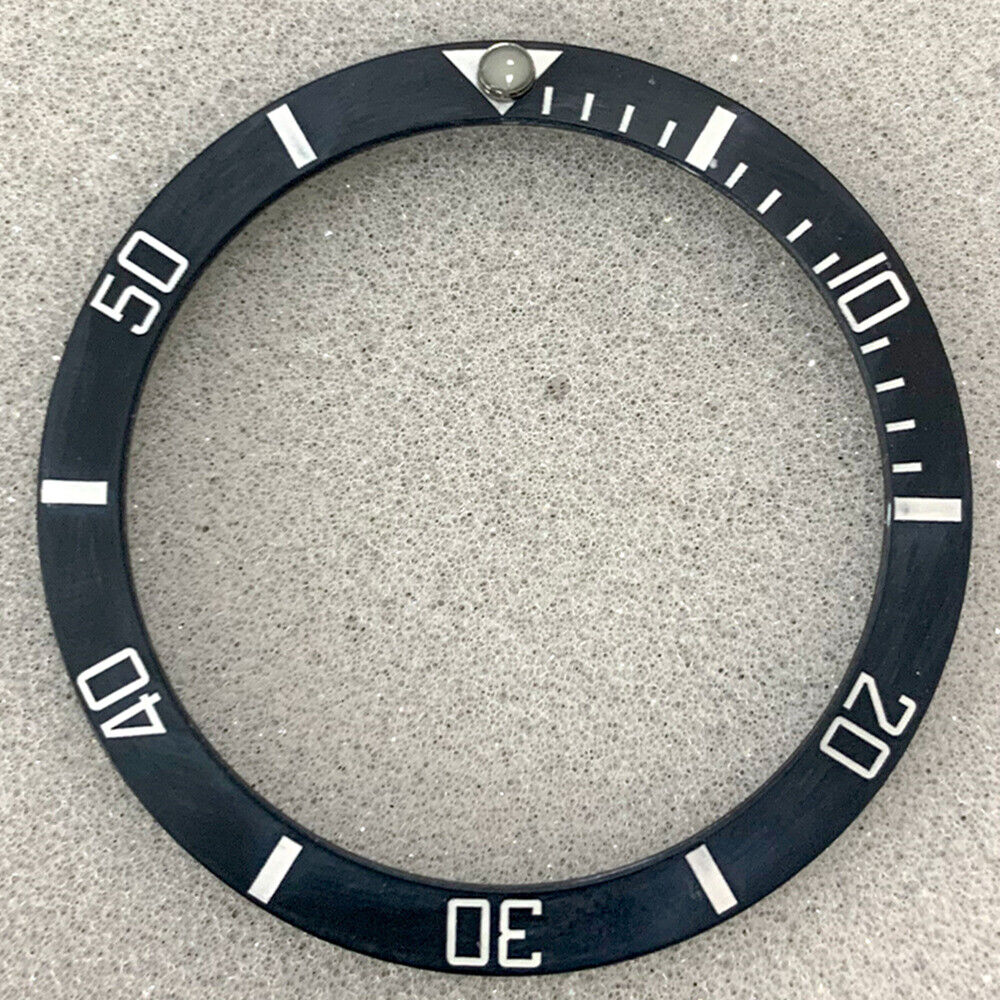 Black dull polished 38mm GMT SUB ceramic bezel insert for watch customization and repair.
