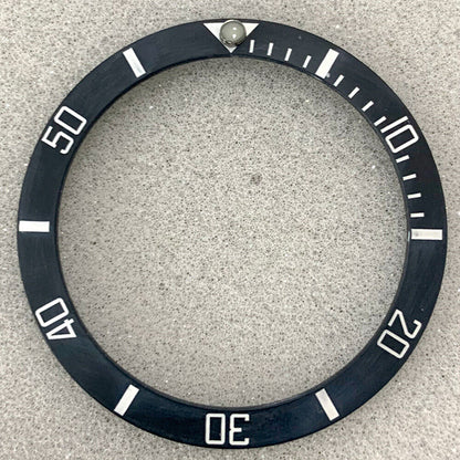 Black dull polished 38mm GMT SUB ceramic bezel insert for watch customization and repair.