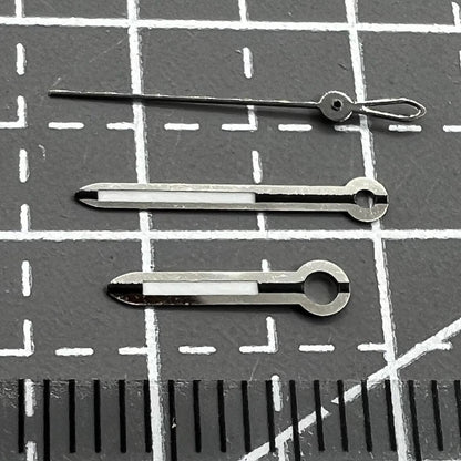 Silver trim watch hands set compatible with ETA 2824, 2834, 2836, 2846 movements.