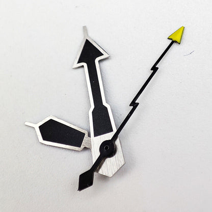 מחוגי שעון שחורים עם גימור כסף 8.5*12.5*13 מ"מ לתנועת NH35A/NH36A/4R36