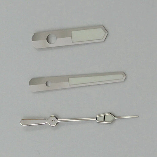 Aiguilles de montre luminescentes vertes avec garniture argentée de 12,5 mm pour mouvement NH35, NH36, 7S26 et 7S36