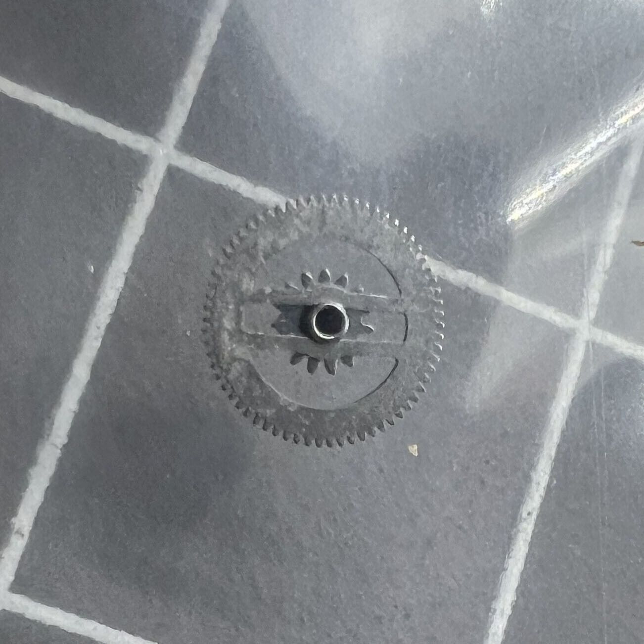 Cannon pinion with driving wheel for ETA 2671 2775 movement, precision watch part.