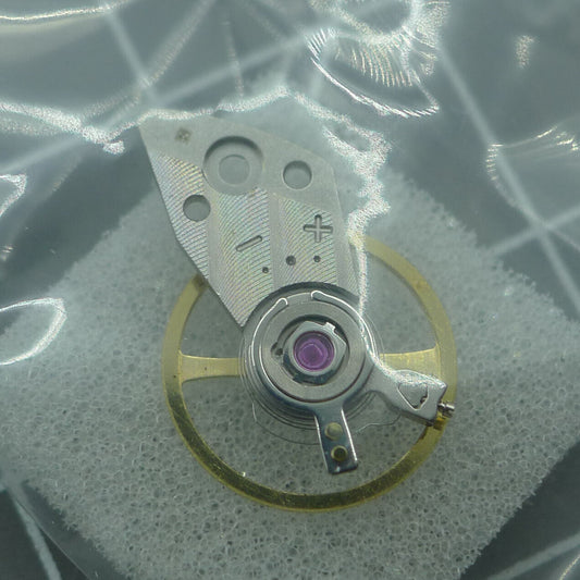Silver complete balance wheel with splint for Miyota 82S7 watch movement, precision Japan-made component.