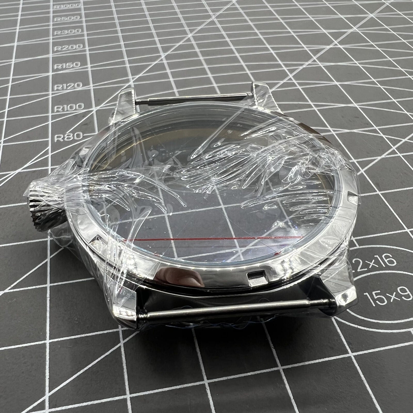 44mm stainless steel watch case for 6498 movement, fits Seagull ST3600/ST3621 and ETA 6497 models.