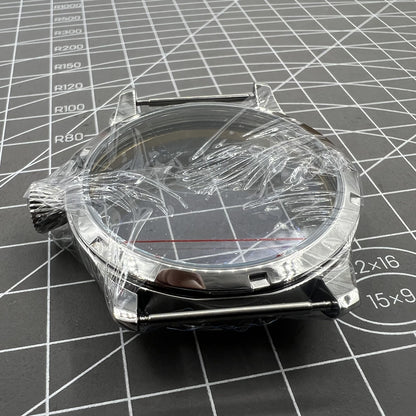 44mm stainless steel watch case for 6498 movement, fits Seagull ST3600/ST3621 and ETA 6497 models.