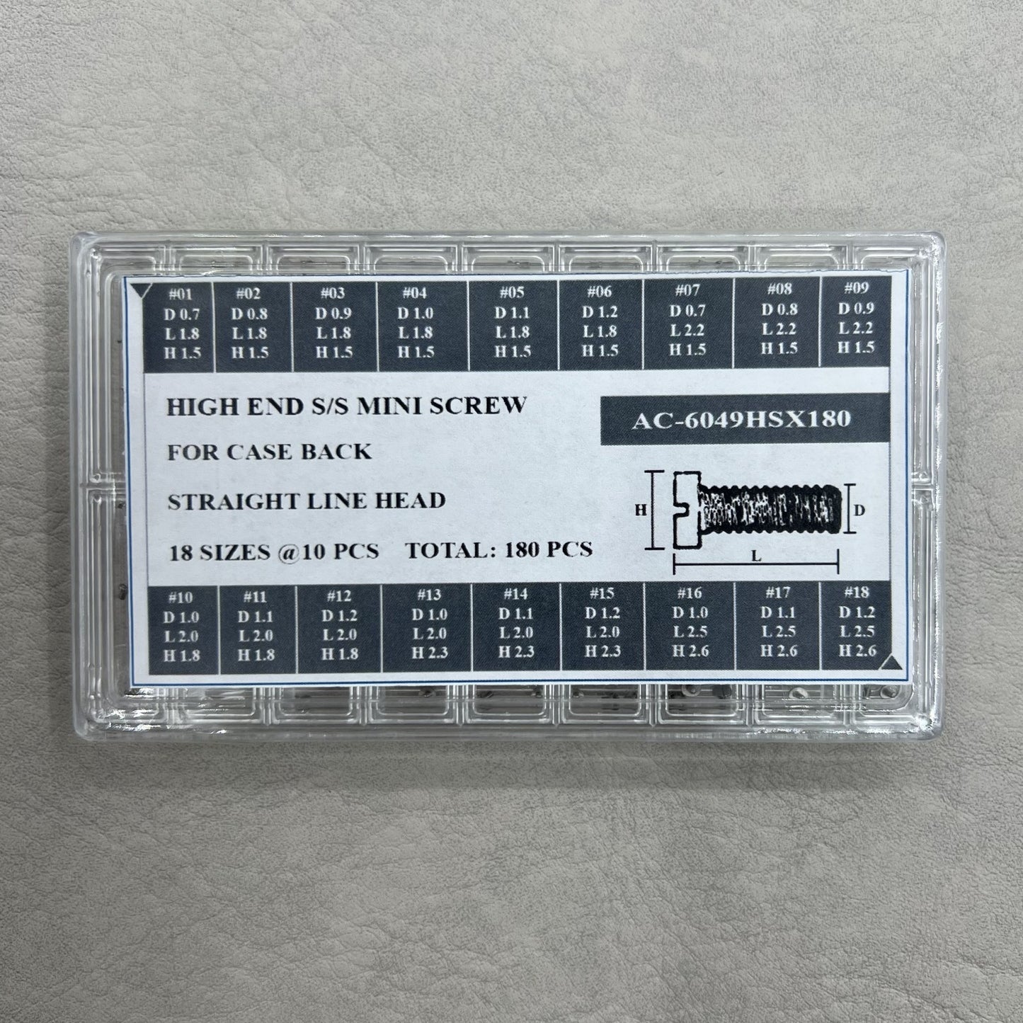 180 Stück Mini Schrauben aus hochwertigem Edelstahl 8 Größen für Gehäuseboden