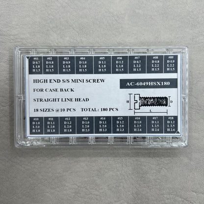 180 Stück Mini Schrauben aus hochwertigem Edelstahl 8 Größen für Gehäuseboden