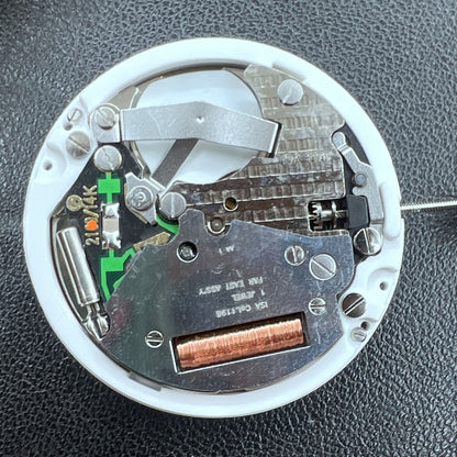 Swiss ISA 1198 quartz watch movement with day and date function for precise timekeeping.