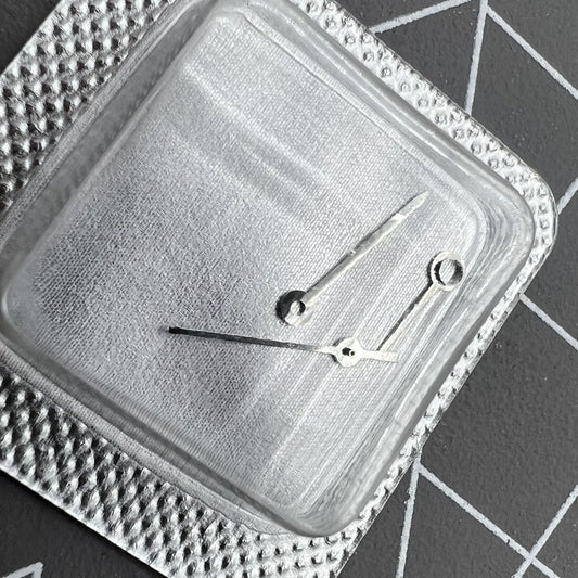 Silver hour, minute, and second hands set for 956.112 watch movement, precise fit and style.