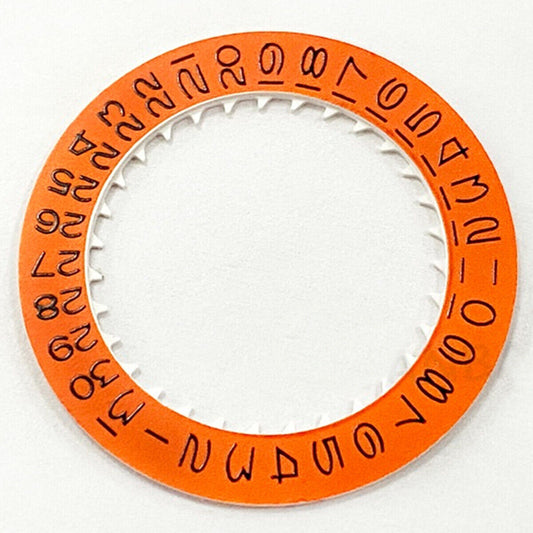 Orange date disk wheel with vintage black font for NH35 NH36 watch movement part.