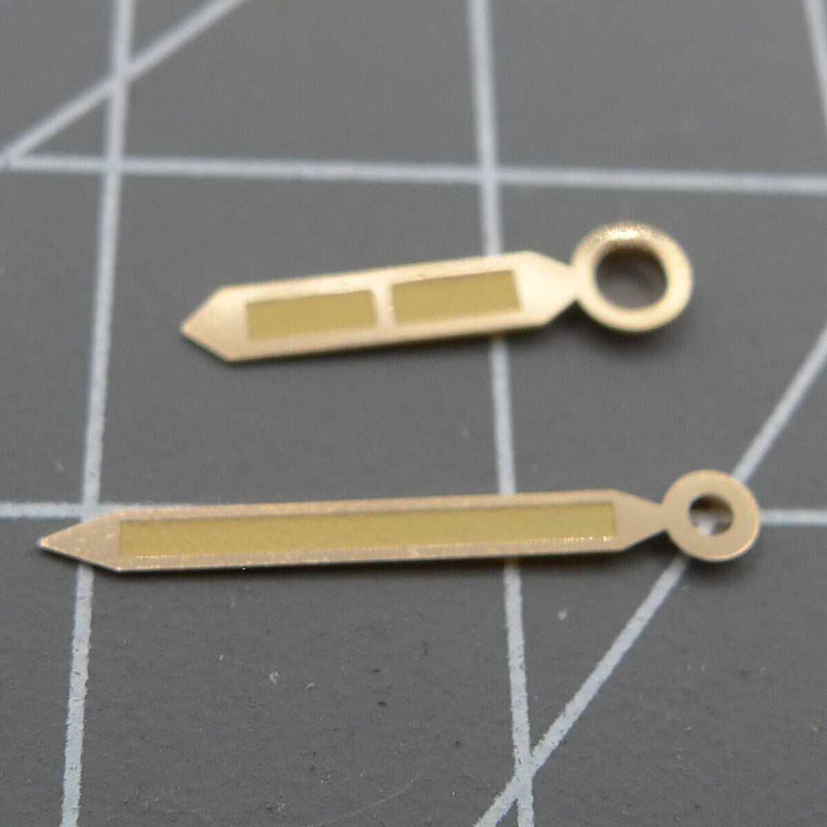 Green lume rose gold watch hands for ST3600/ST3620 ETA6497/6498 movement with precise finishing.