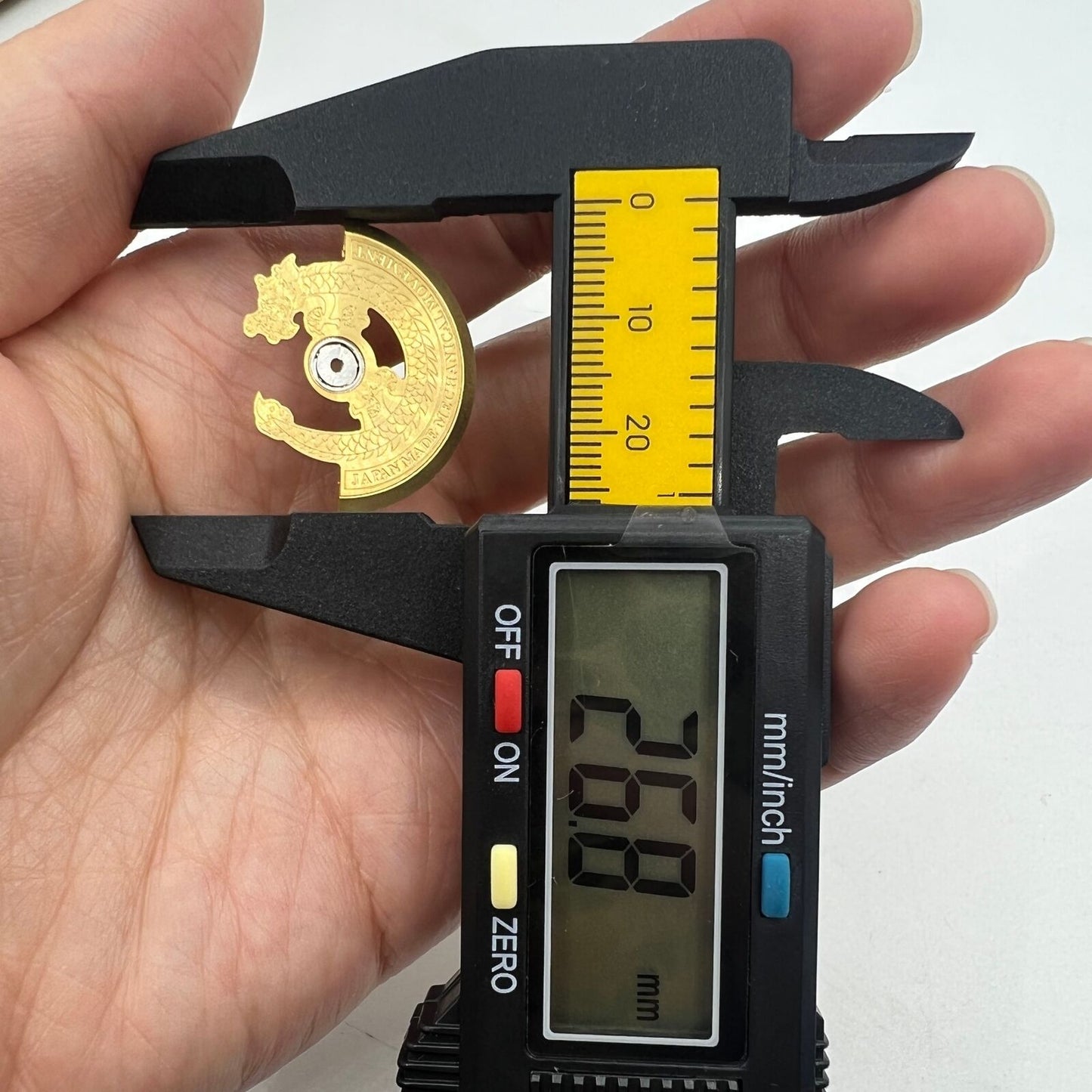 Golden Dragon engraved rotor oscillating weight for NH35 NH36 watch movement, boosting style and precision.