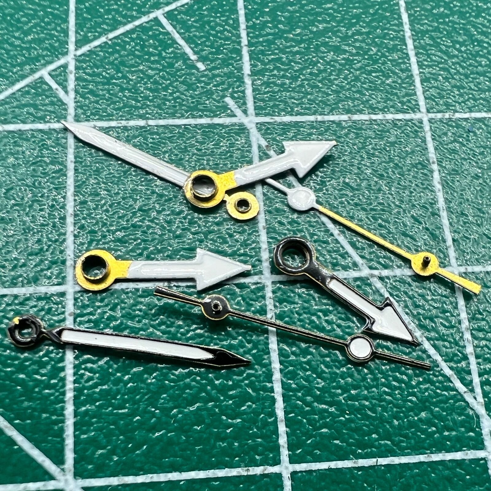 Black watch hands set in 15mm, 12mm, and 9mm lengths for Miyota 2035 movement by NO.1244