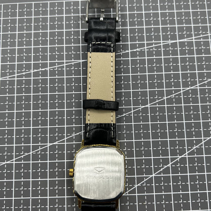 28mm Tianjin Seagull watch with octagonal gold case, golden dial, and manual mechanical movement for elegant wear.