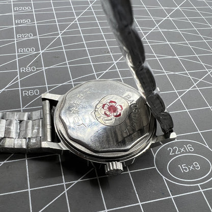 33mm Shanghai manual mechanical watch with single calendar, 17 jewels, shock-resistant for daily wear.