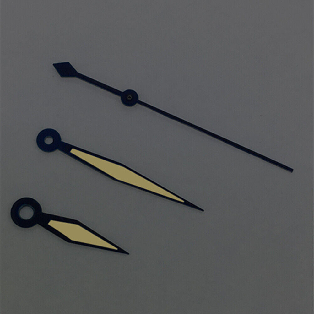 Blue-trimmed diamond-shaped orange lume hands, compatible with ETA2836/2846/2824/2846 movements for precise watch repairs.