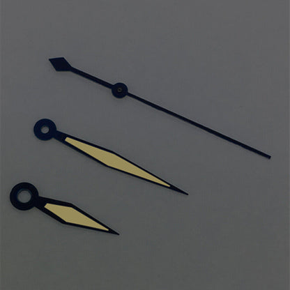 Blue-trimmed diamond-shaped orange lume hands, compatible with ETA2836/2846/2824/2846 movements for precise watch repairs.