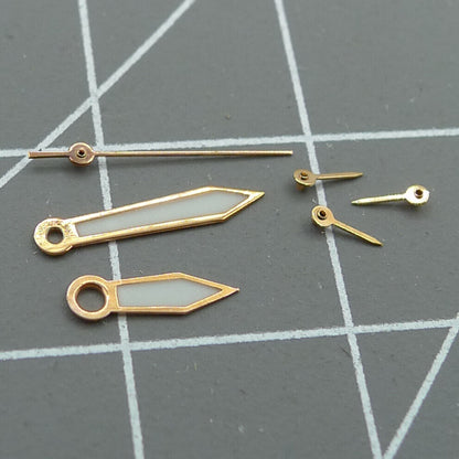 Aiguilles lumineuses de 10 mm avec garniture dorée rose pour montres Miyota OS10, OS20, OS22, OS60, OS80