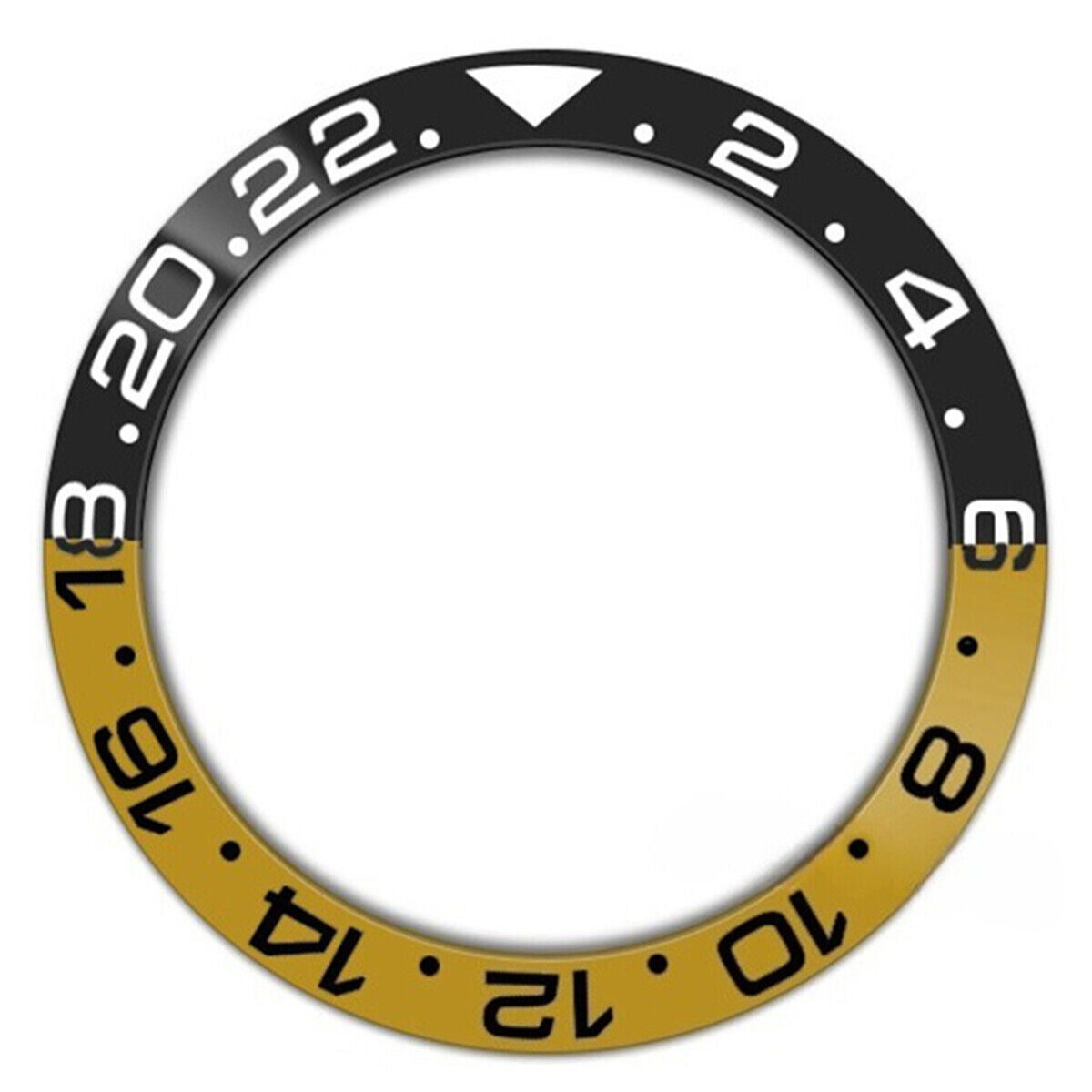 38mm Ceramic Slope GMT black and yellow bezel ring by SUB for 007 watch accessories